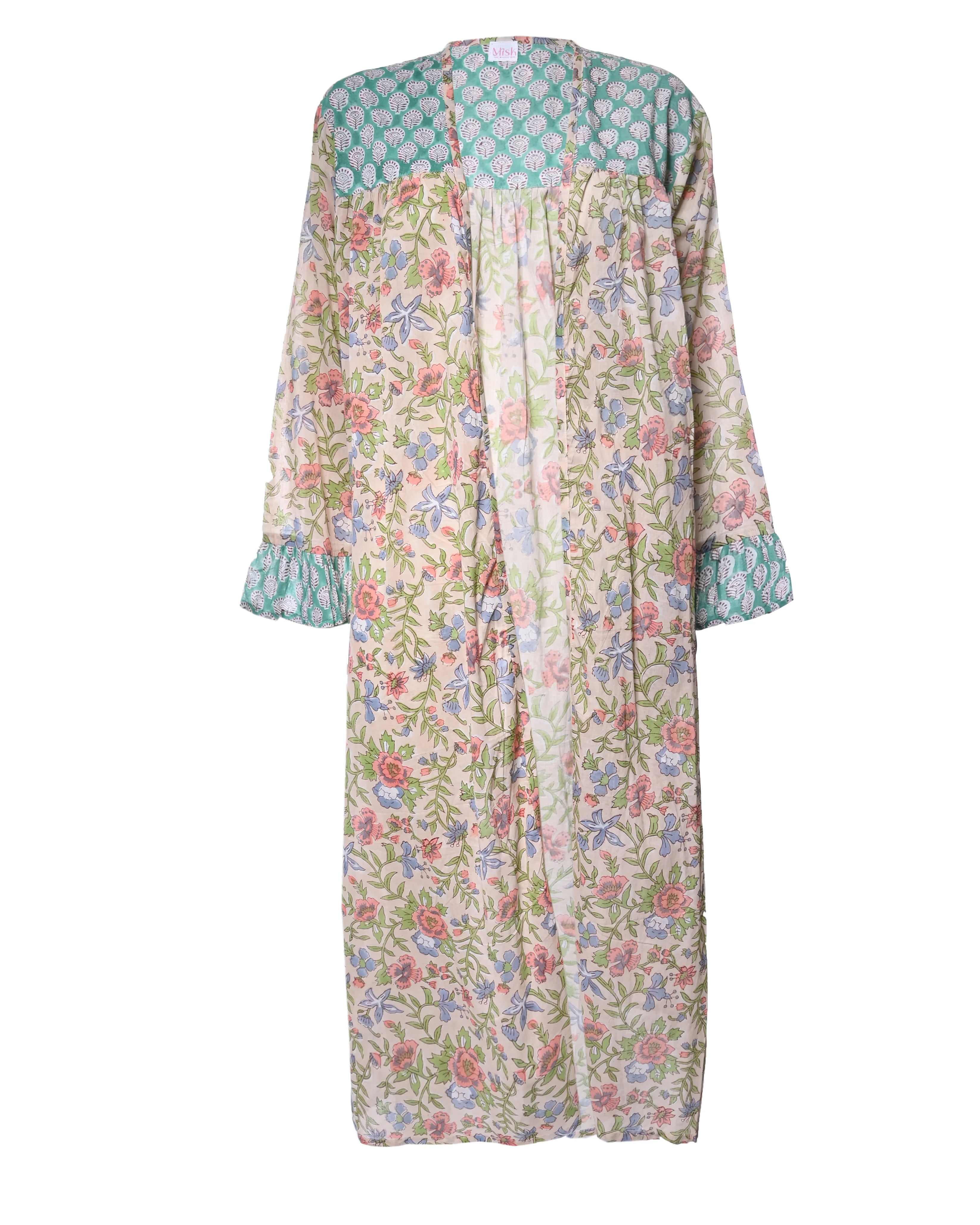 Multicolor Cotton Kimono Abaya
