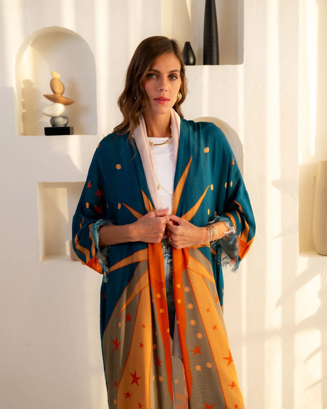 Multicolor Kimono Abaya - Image 3