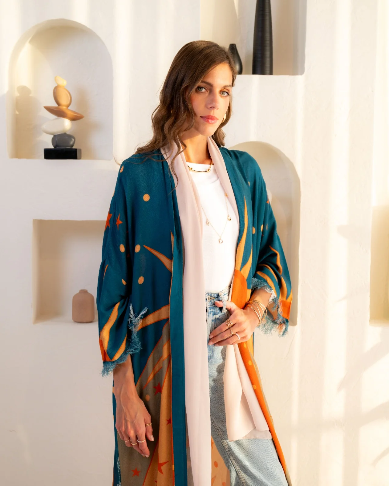 Multicolor Kimono Abaya - Image 4