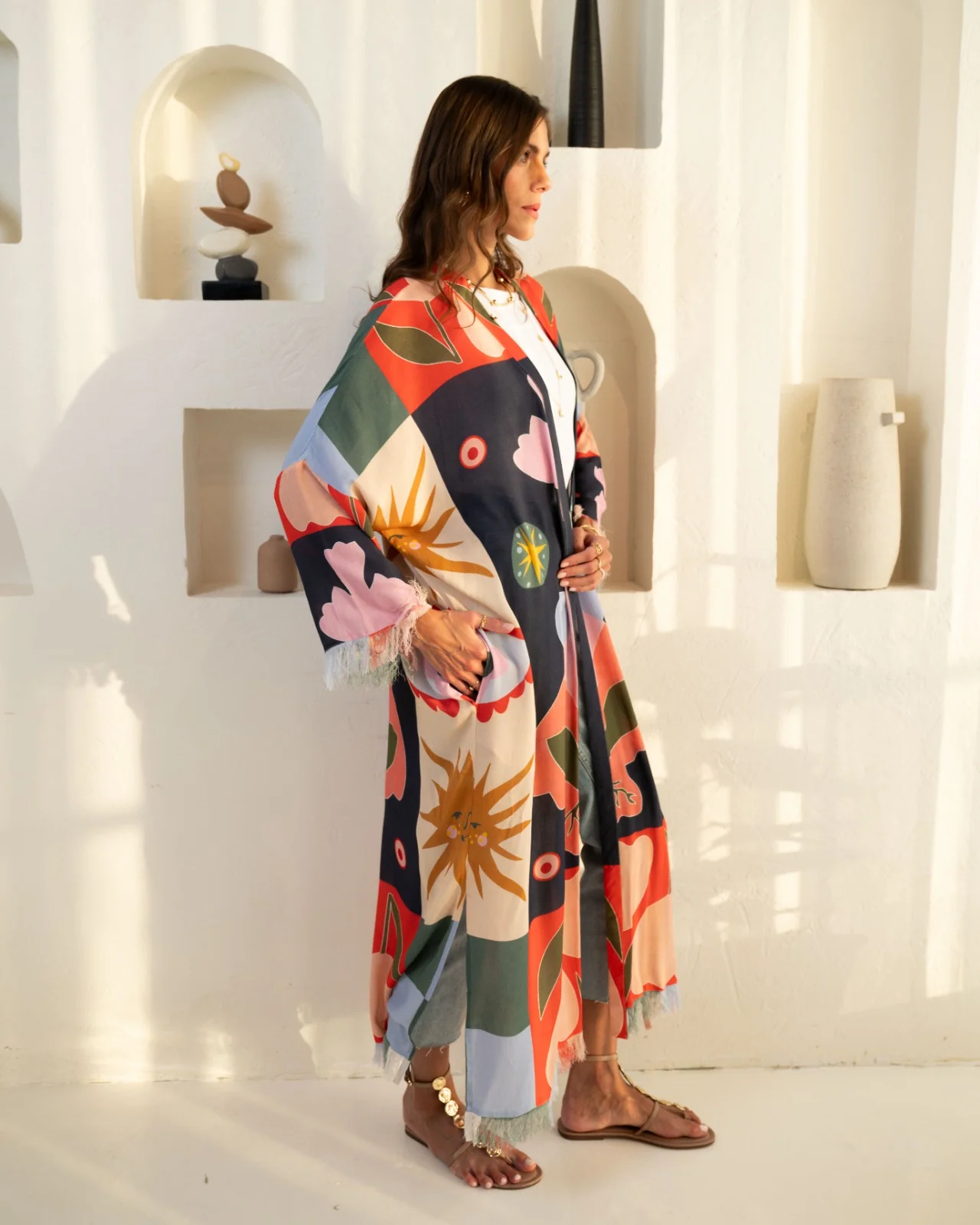 Multicolor Kimono Abaya - Image 3