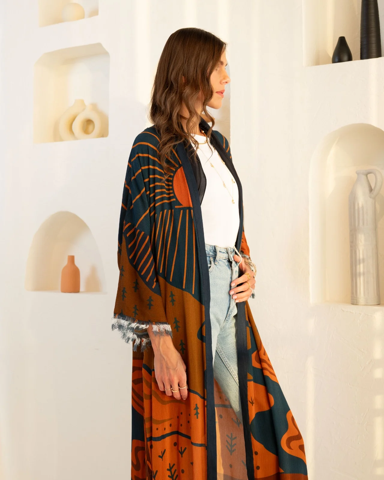Multicolor Kimono Abaya - Image 3