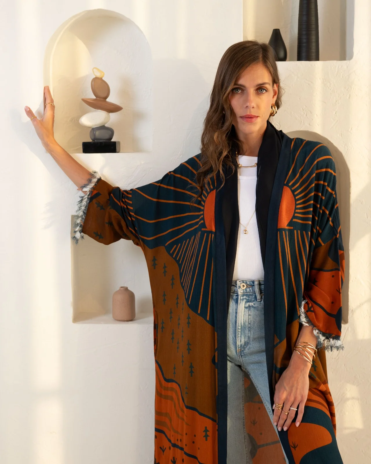 Multicolor Kimono Abaya - Image 4