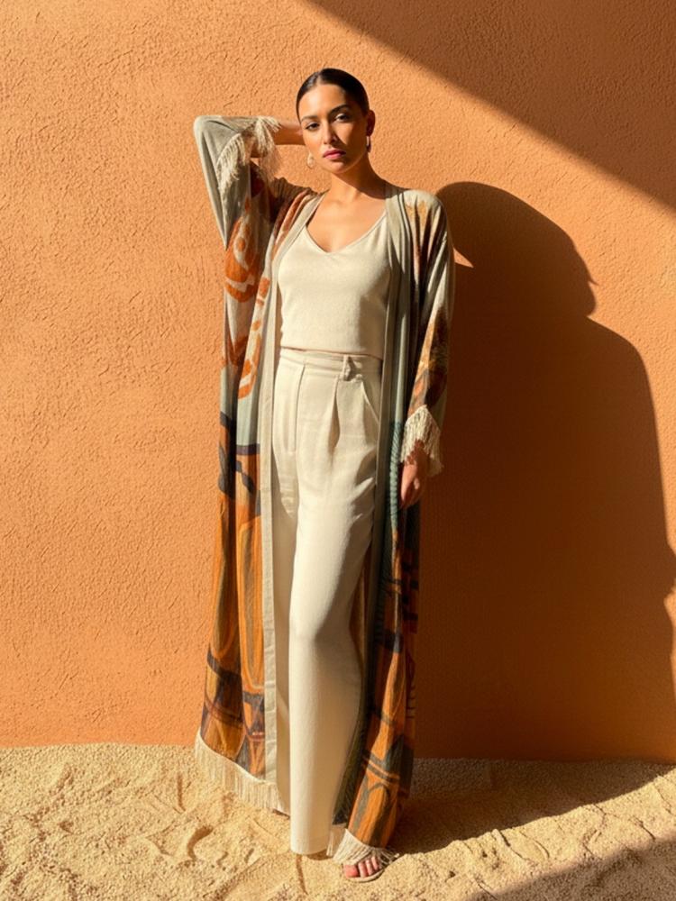 Multicolor Kimono Abaya