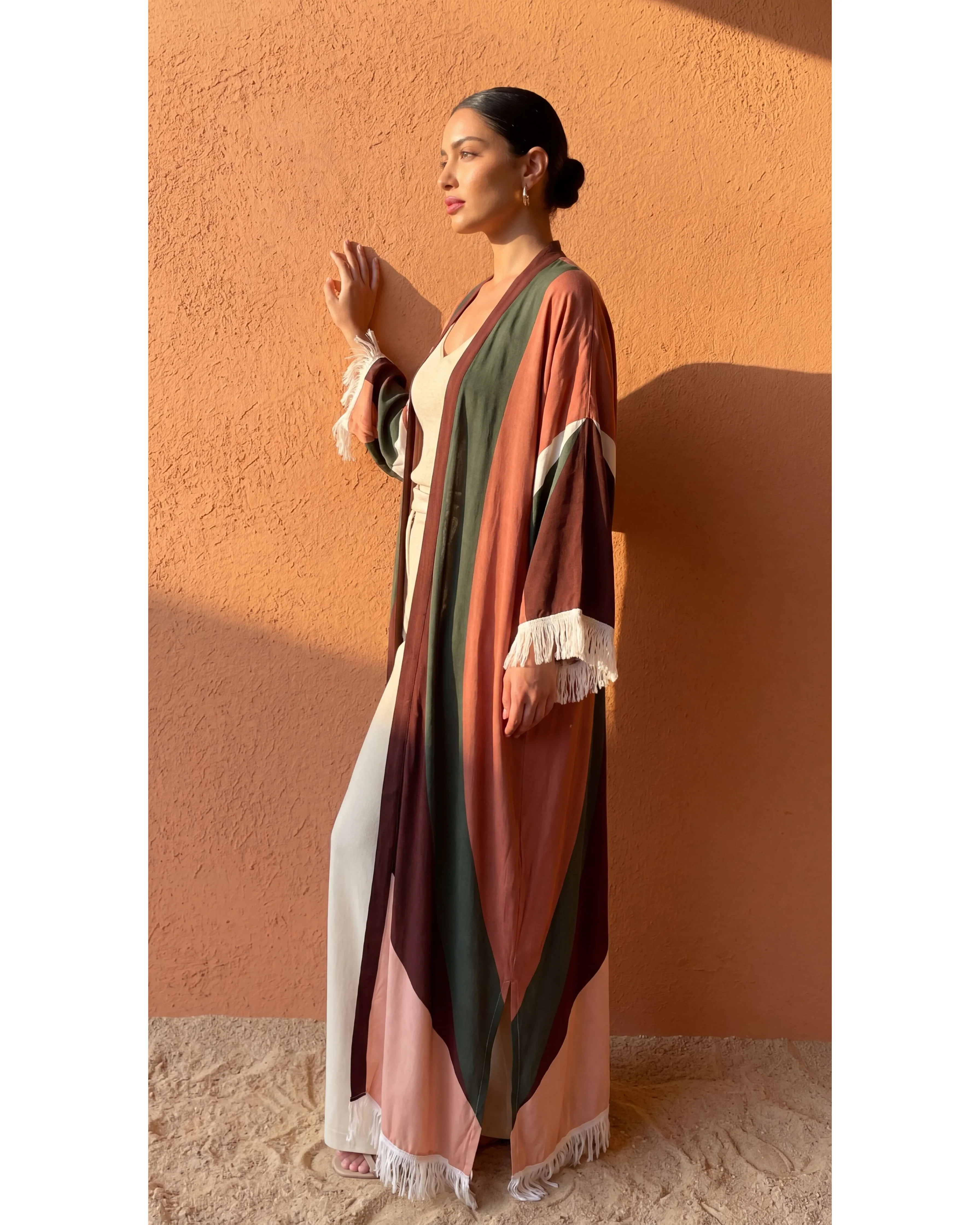 Multicolor Kimono Abaya - Image 3