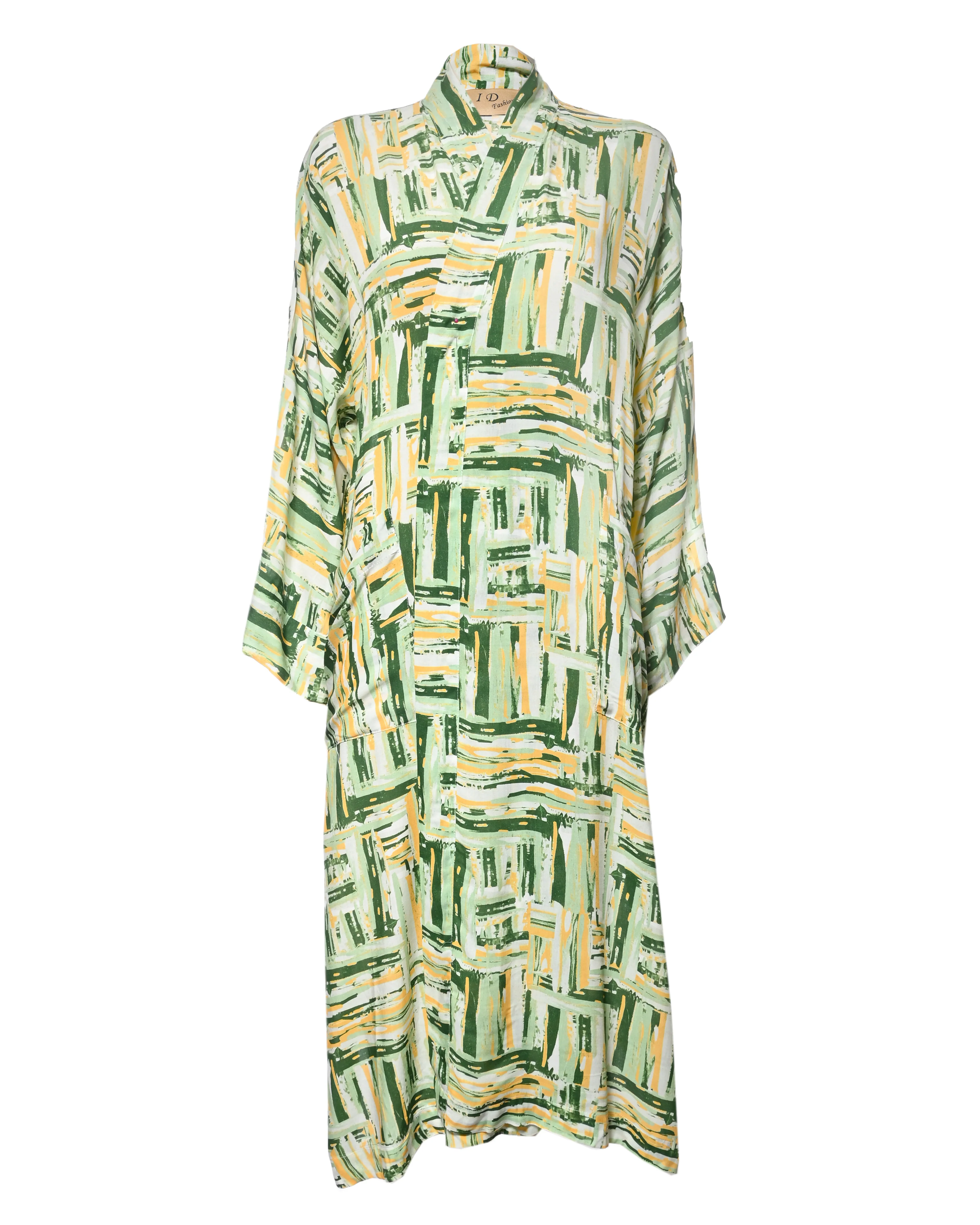 Multicolor Silk Kimono Abaya