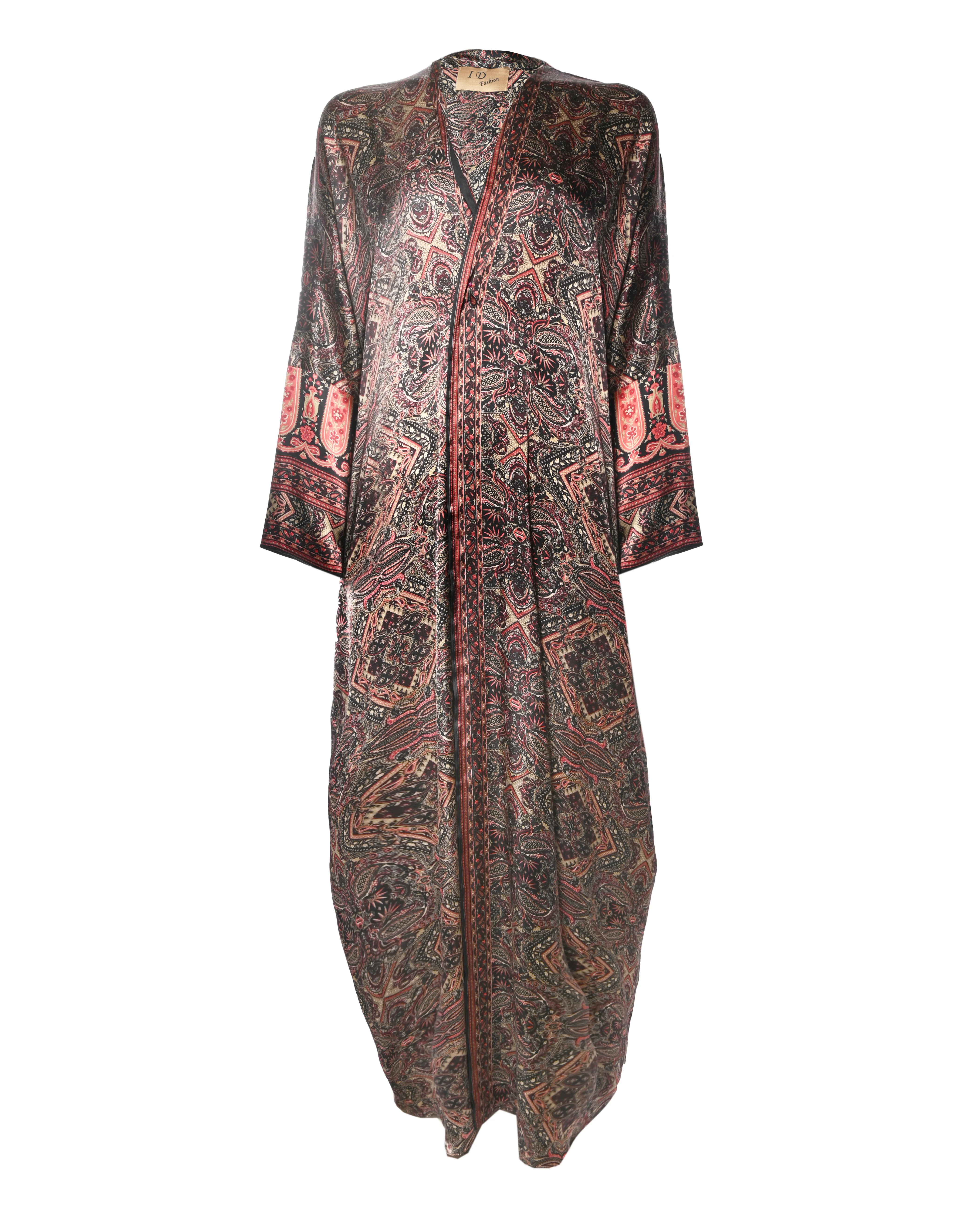 Multicolor Silk Kimono Abaya