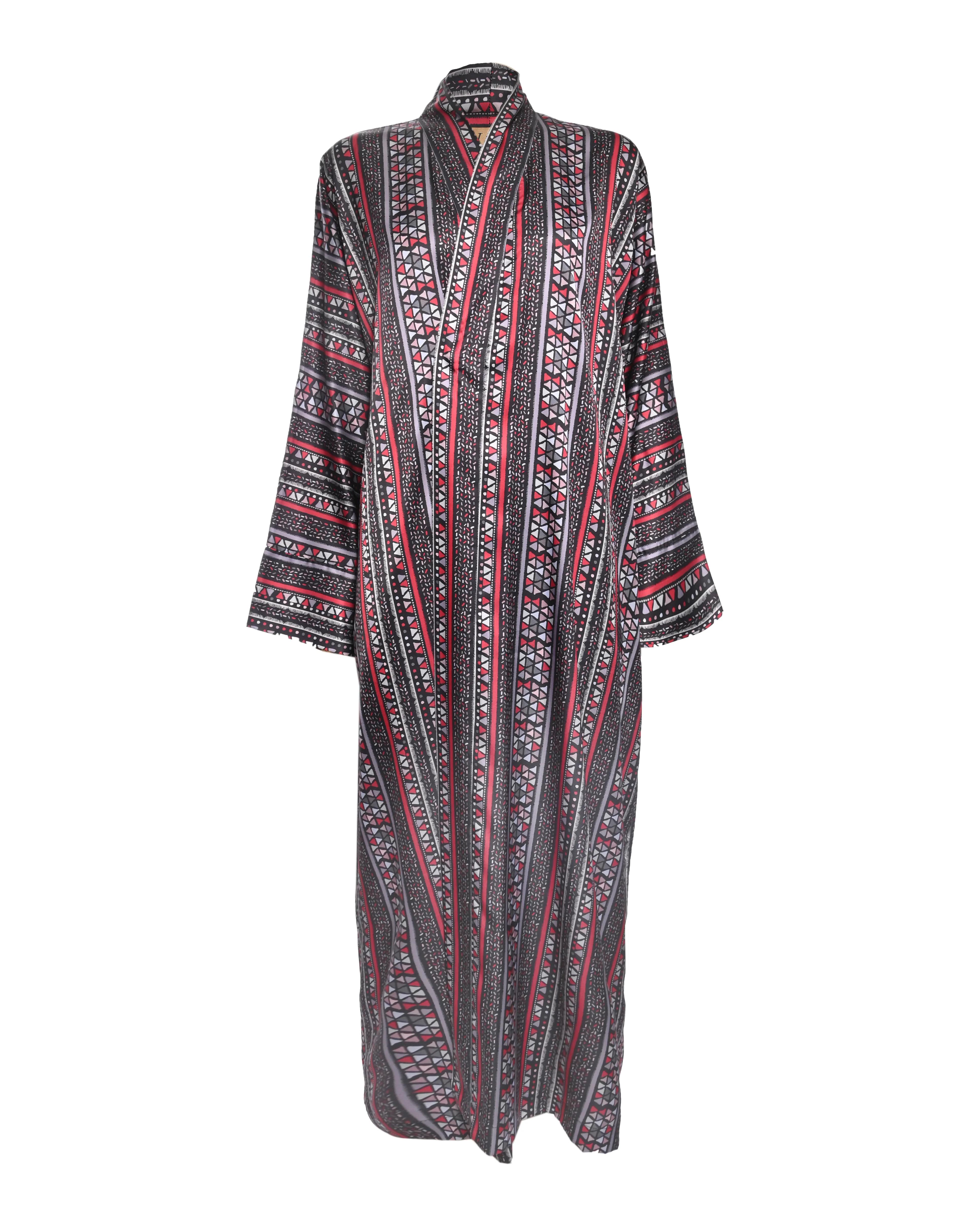 Multicolor Silk Kimono Abaya