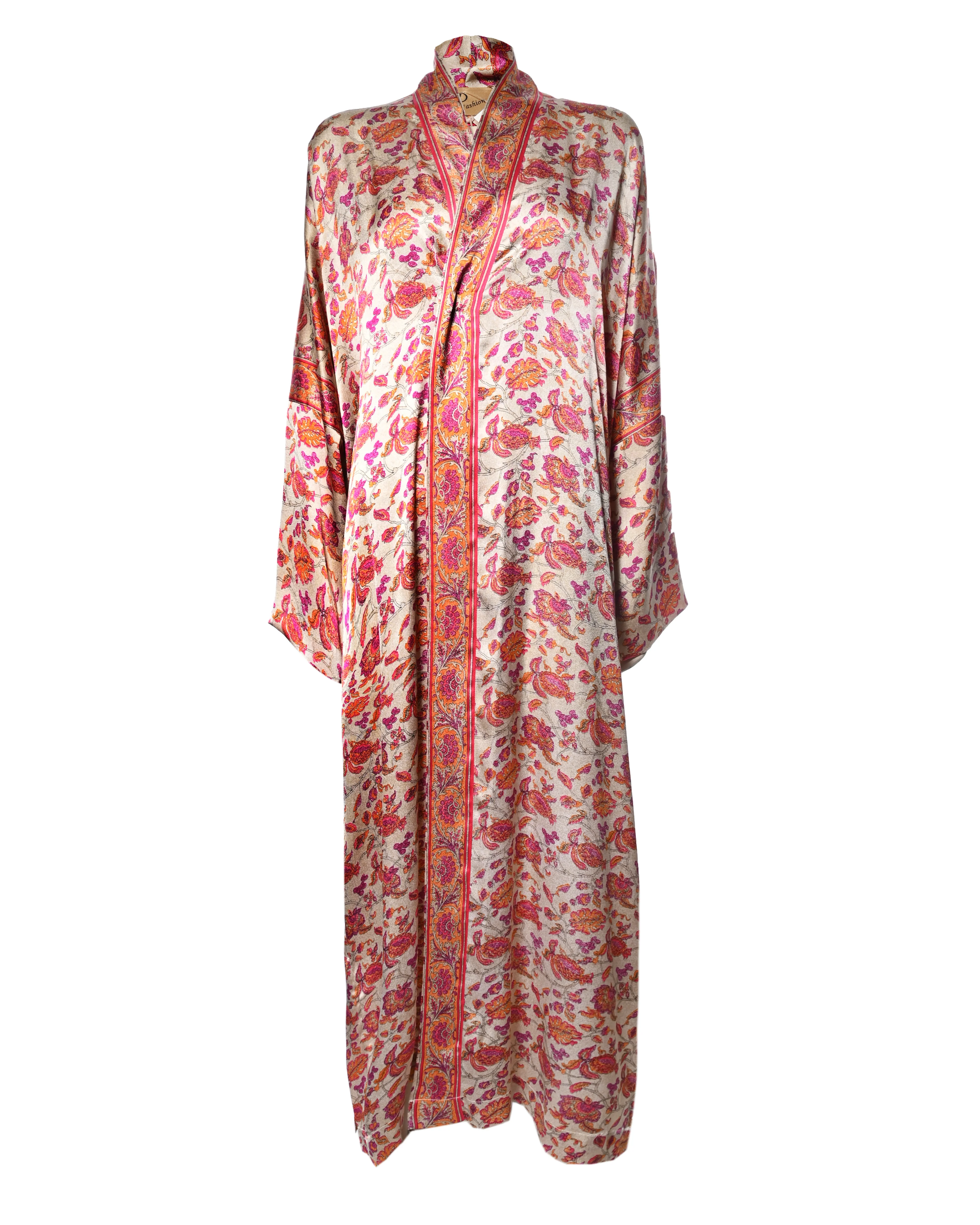 Multicolor Silk Kimono Abaya