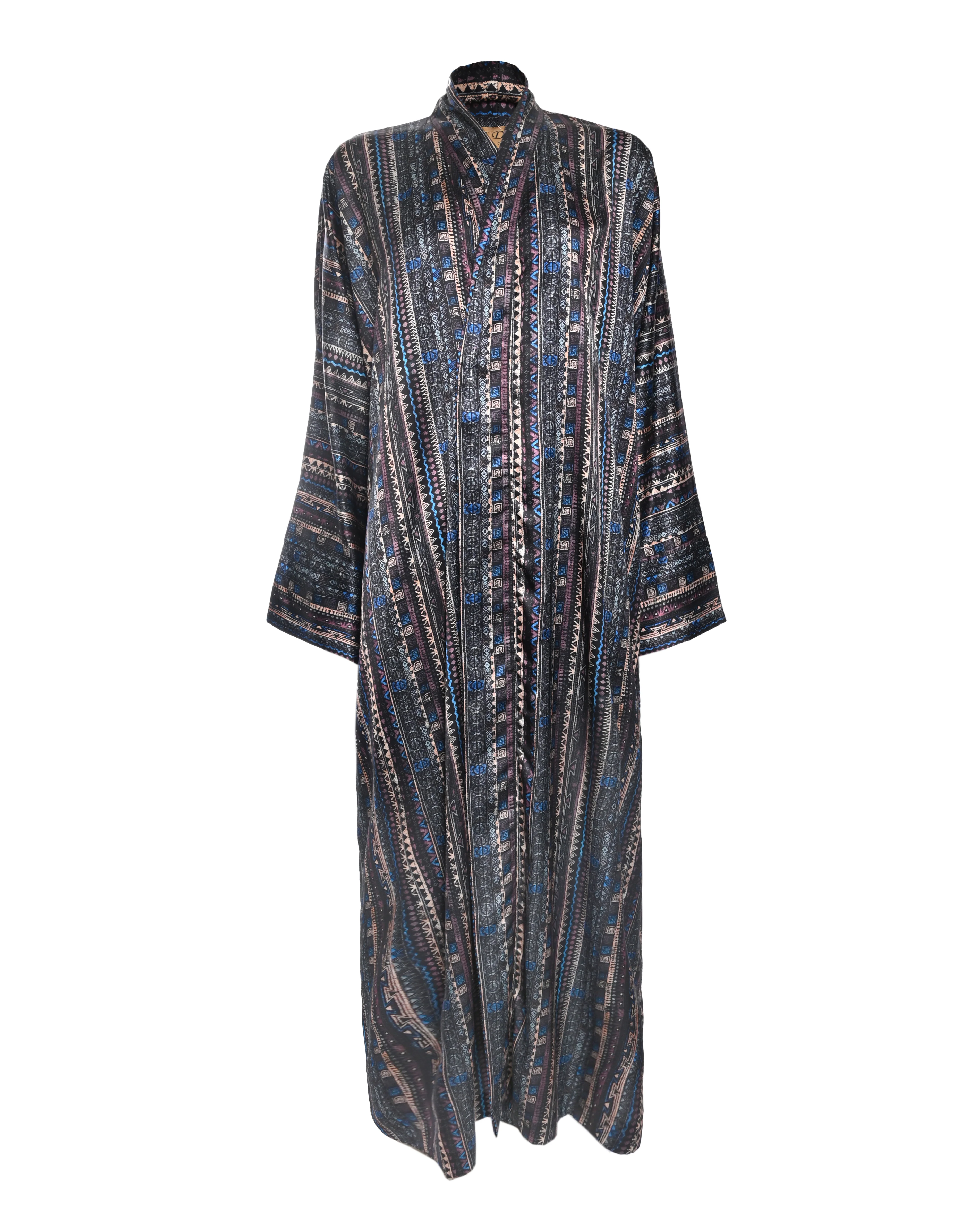 Multicolor Silk Kimono Abaya