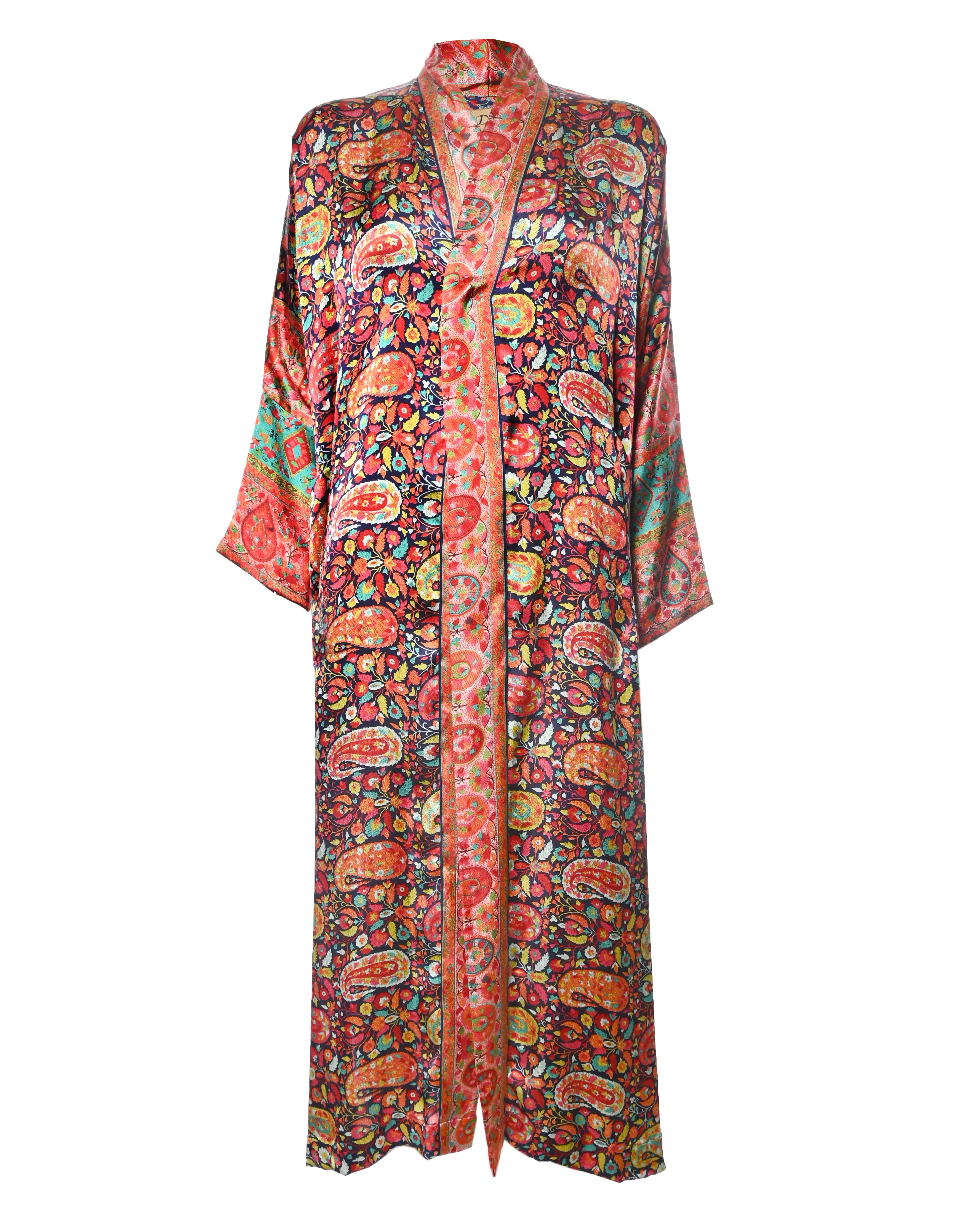 Multicolor Silk Kimono Abaya