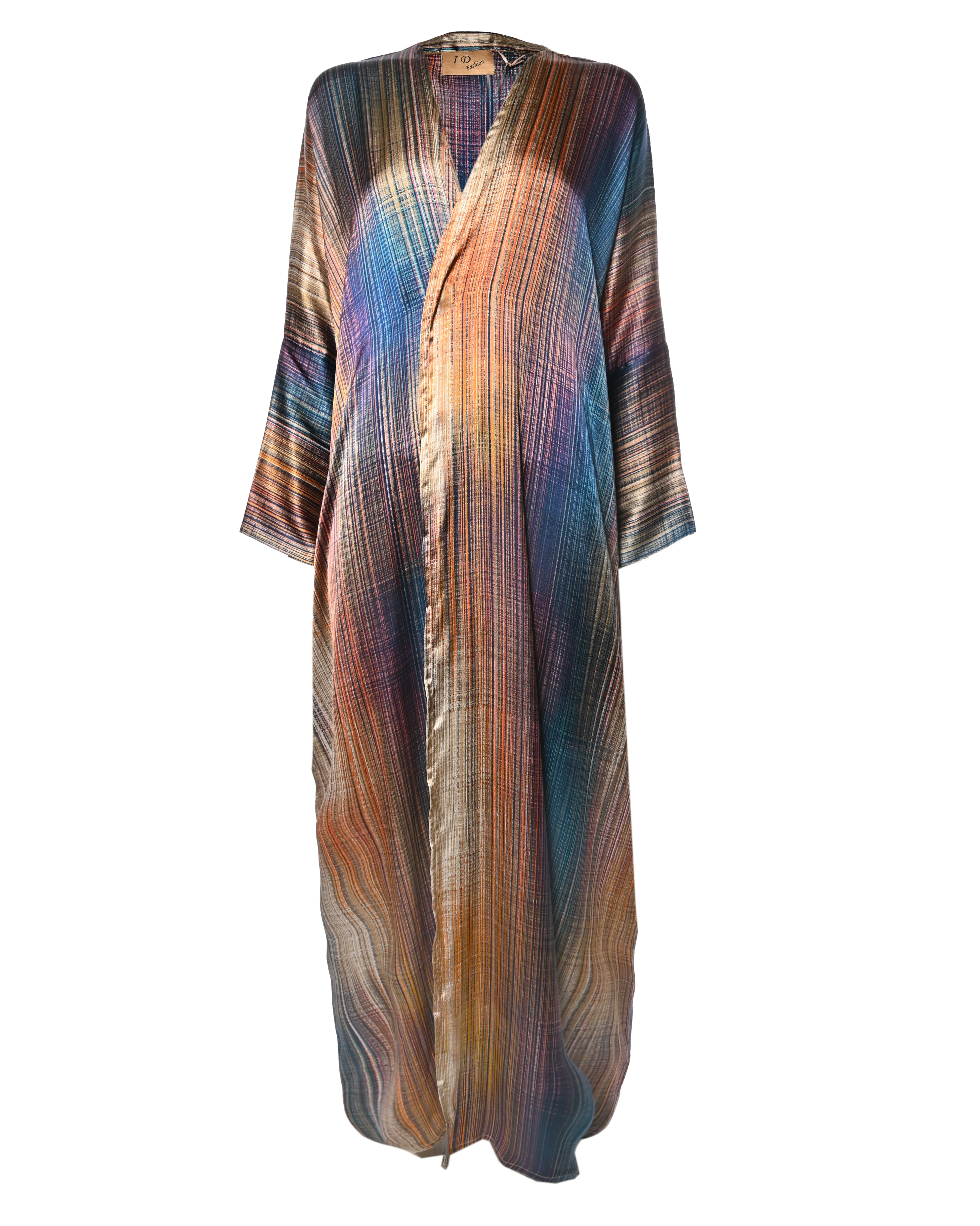Multicolor Silk Kimono Abaya