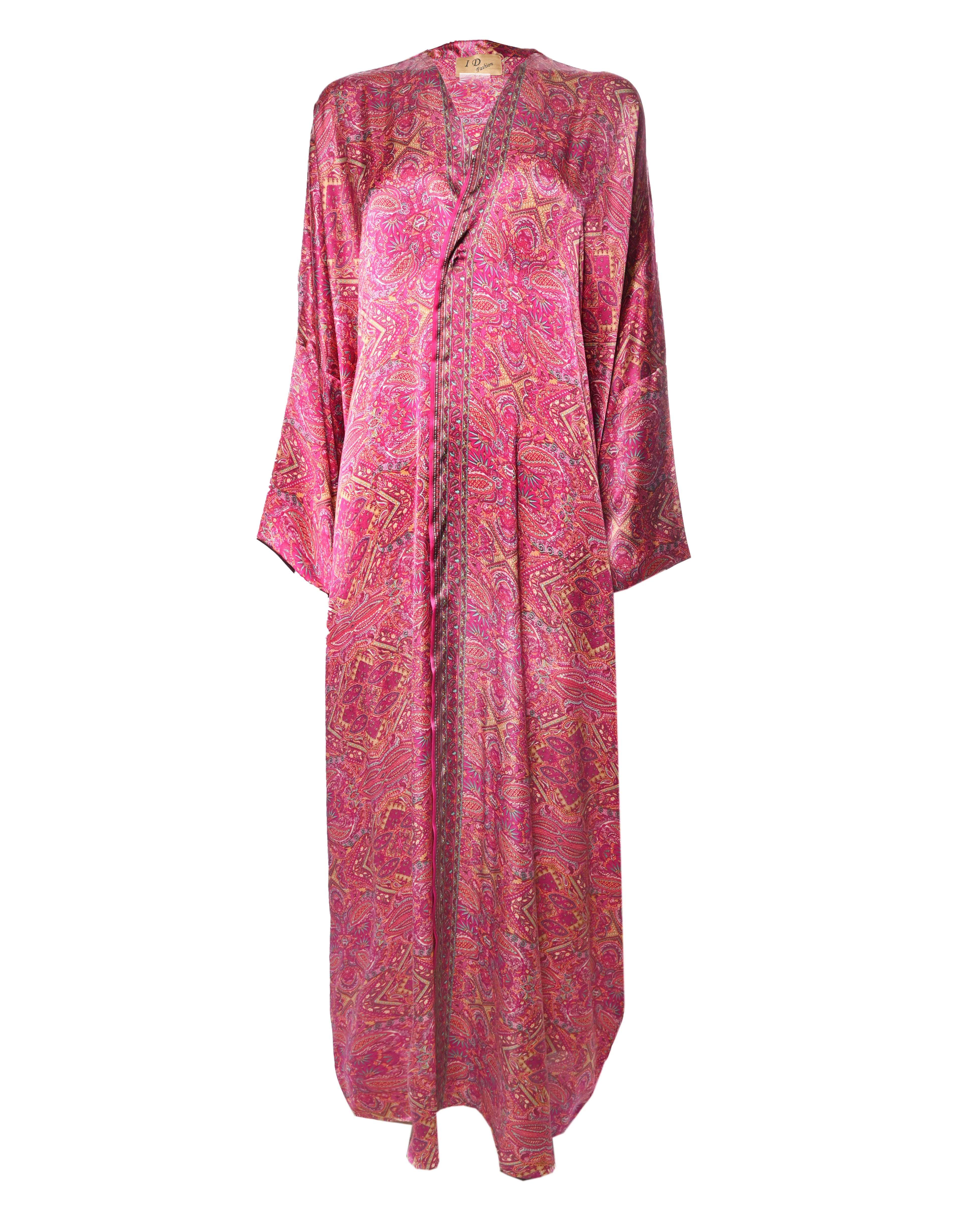 Multicolor Silk Kimono Abaya