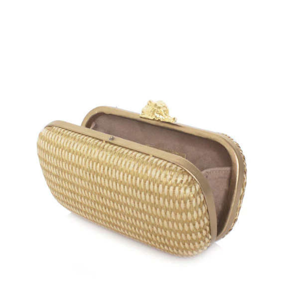 Murex Gold Straw Box Clutch - Image 4