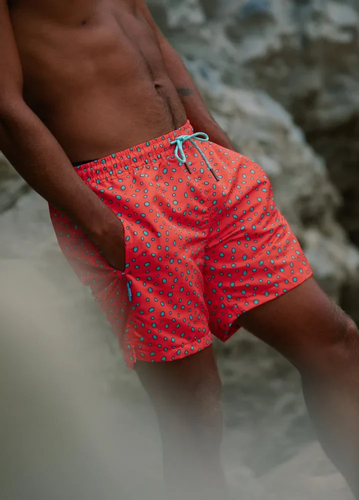 Najil Fish Pattern Men's Swim Shorts - Image 2