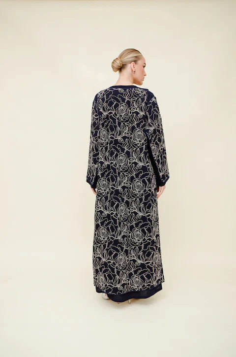 Navy Linen Abaya - Image 3
