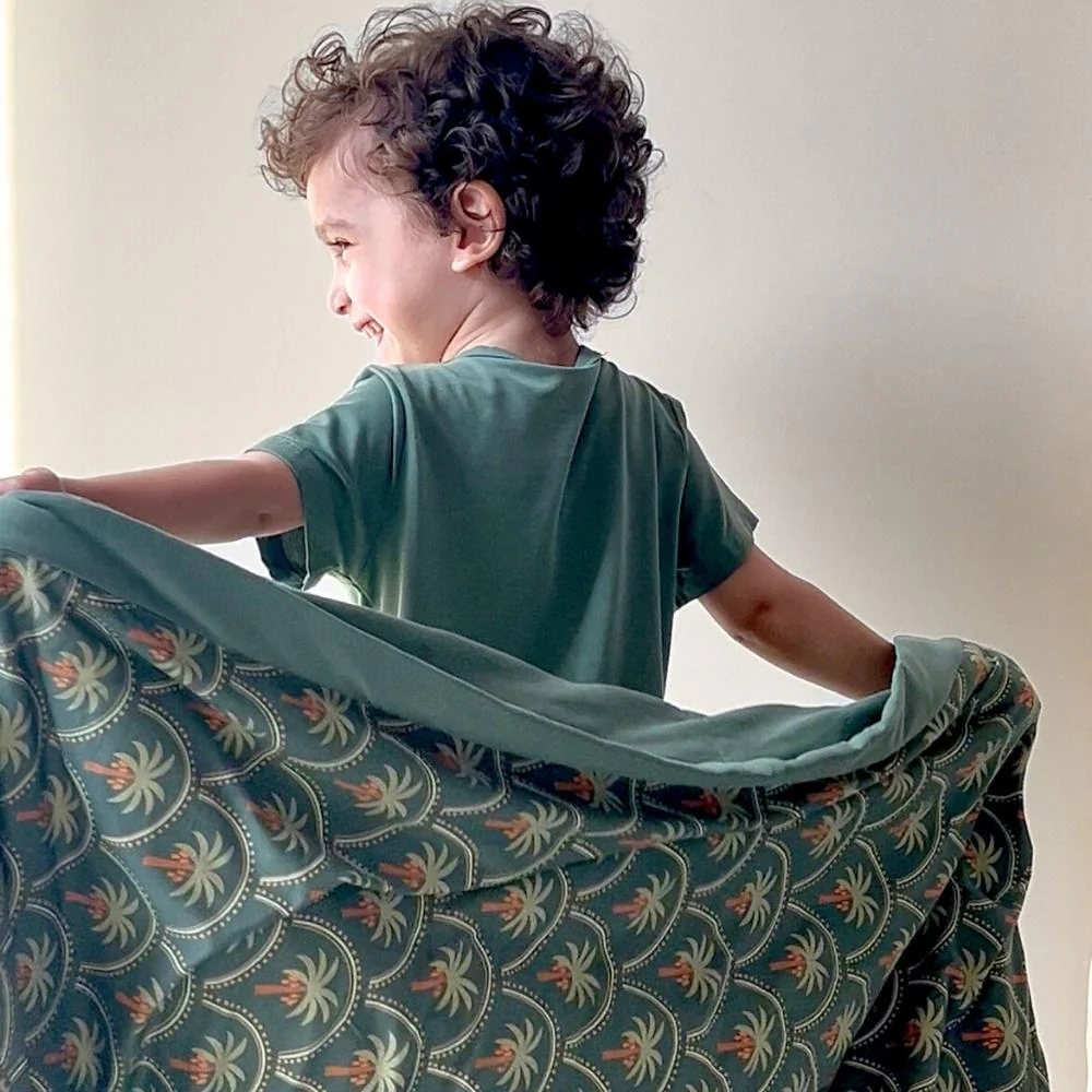 Olive Green Palm Blanket - Image 4