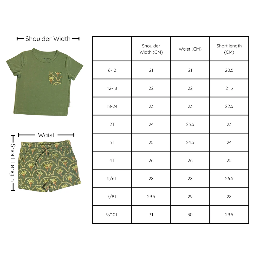 Olive Green Palm Short Set - Image 5