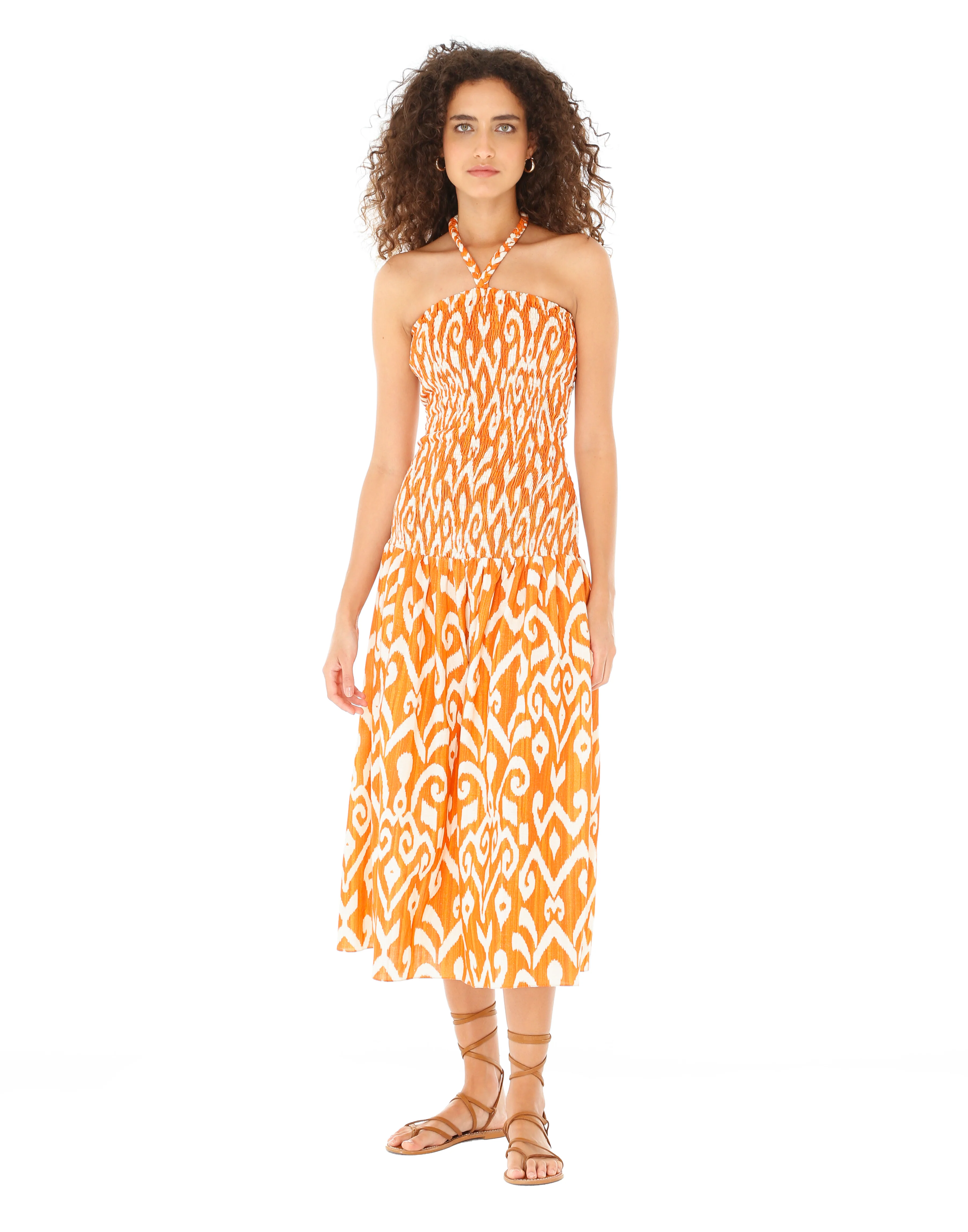 Orange Linden Halter Dress