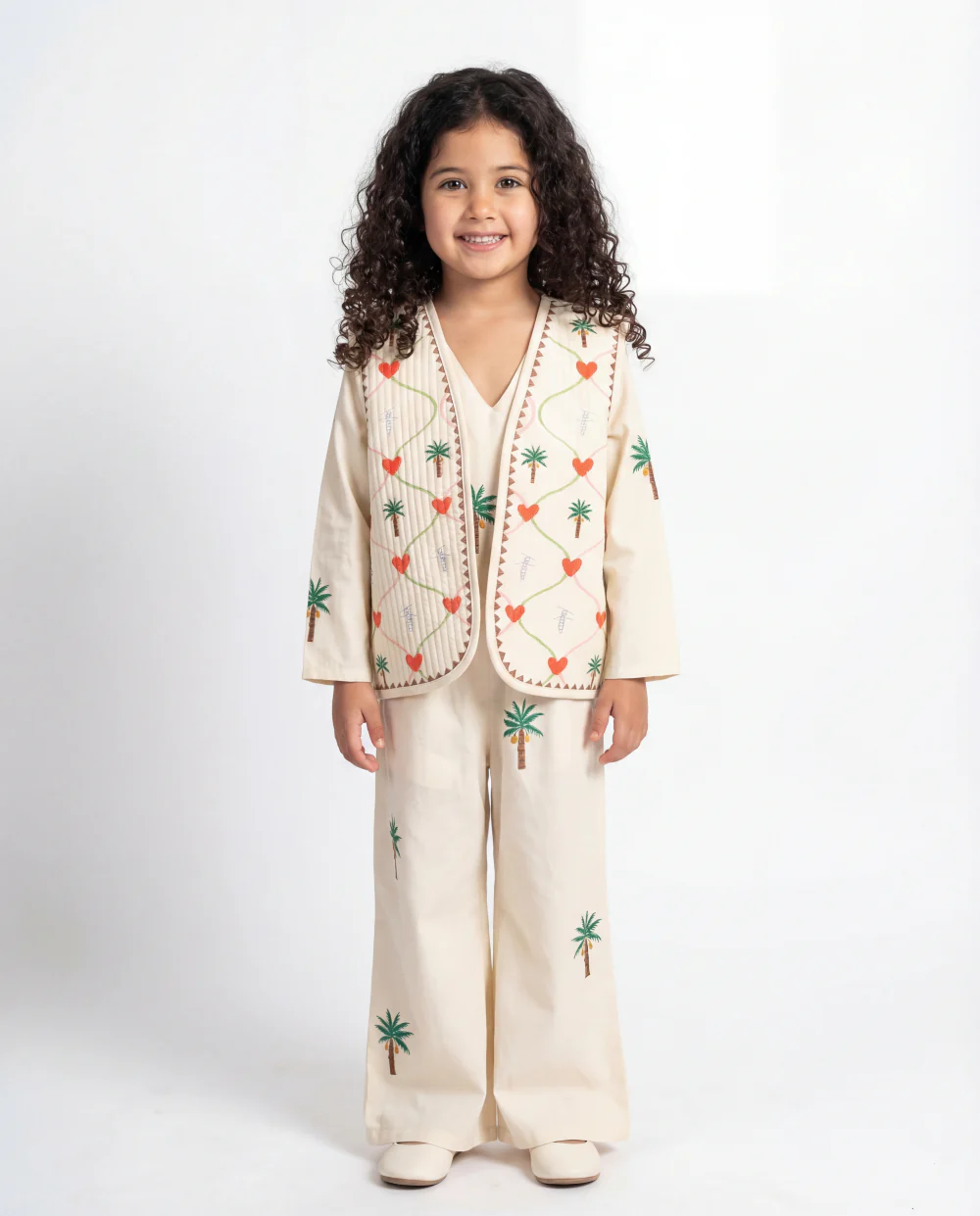 Palm Vest/Jumpsuit Set
