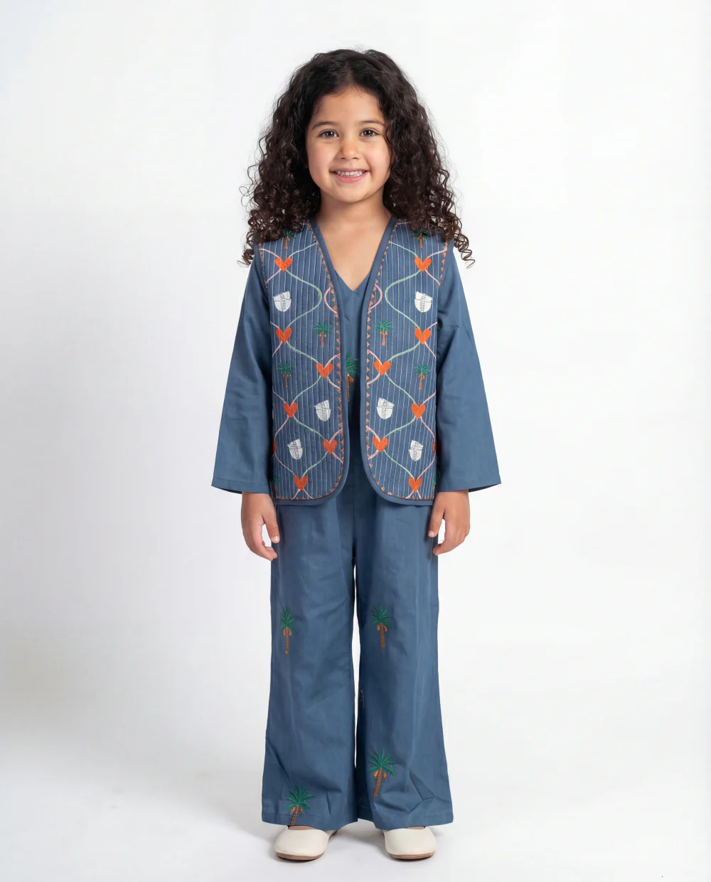 Palm Vest/Jumpsuit Set