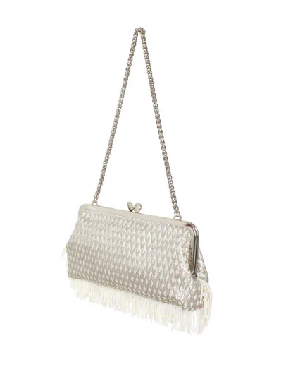 Pearl Fringes Marquise Silver Hold me Bag - Image 4