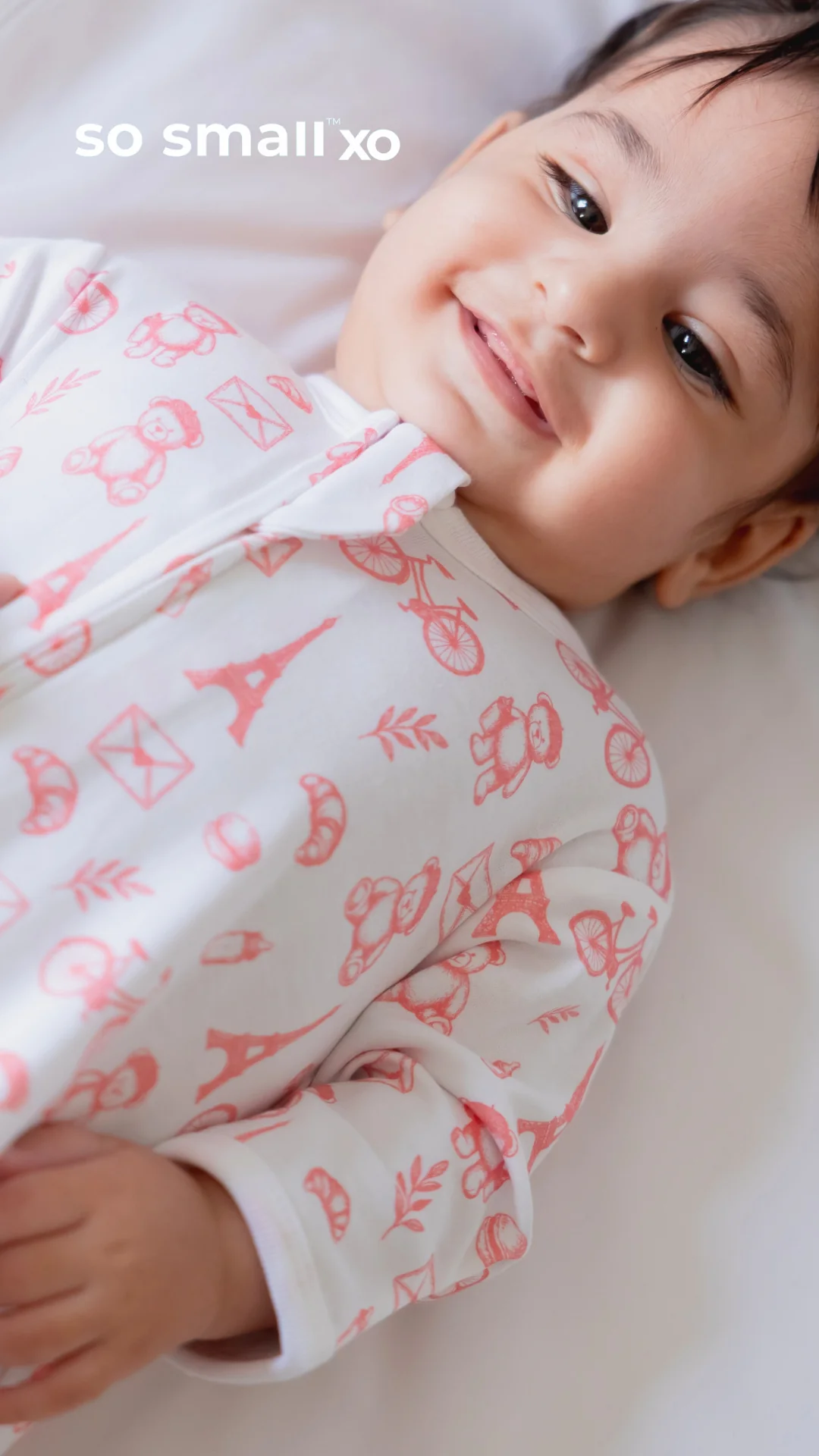 "Petit Paris Rose" Zipper Footie - Image 3