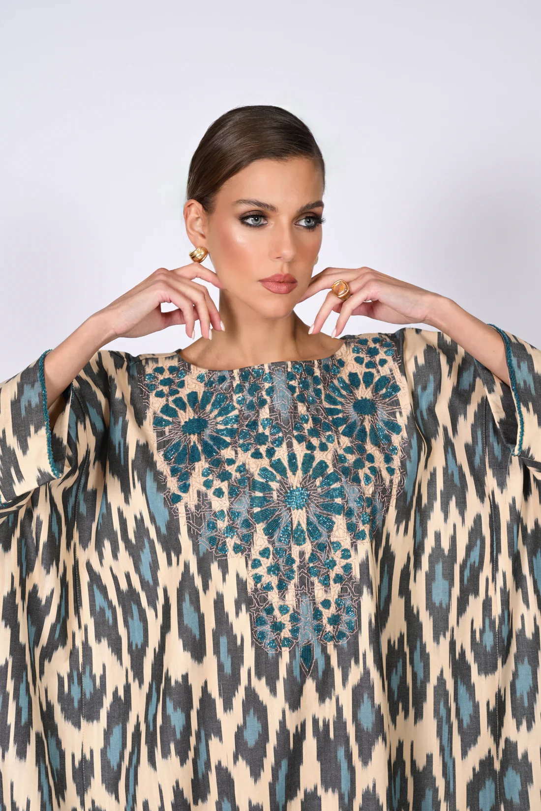 Petroleum Madawi Ikat Kaftan - Image 7