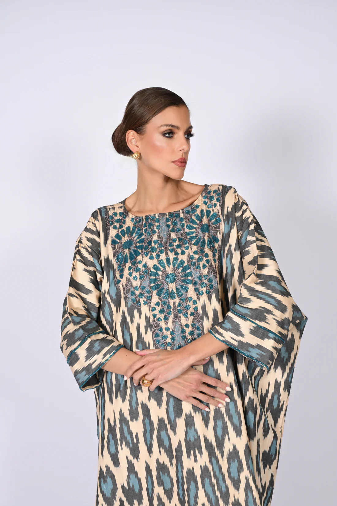 Petroleum Madawi Ikat Kaftan - Image 8