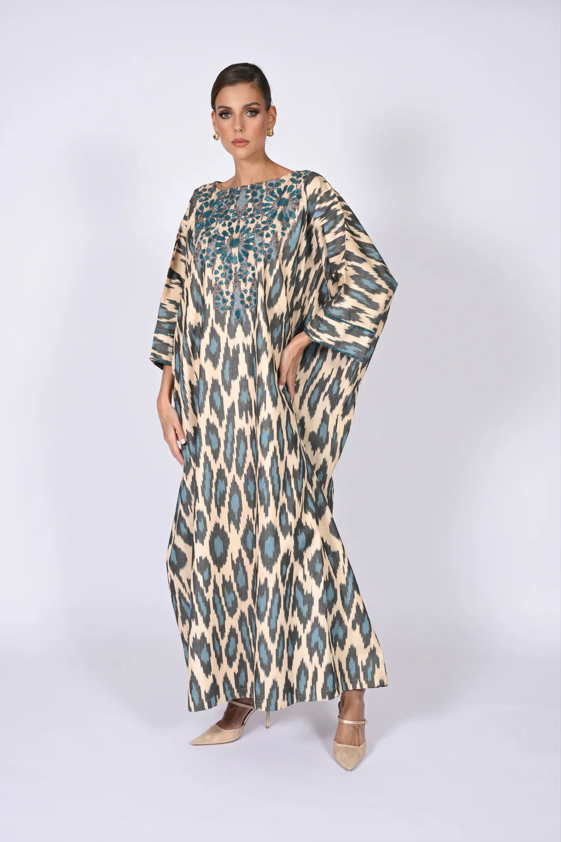 Petroleum Madawi Ikat Kaftan - Image 9