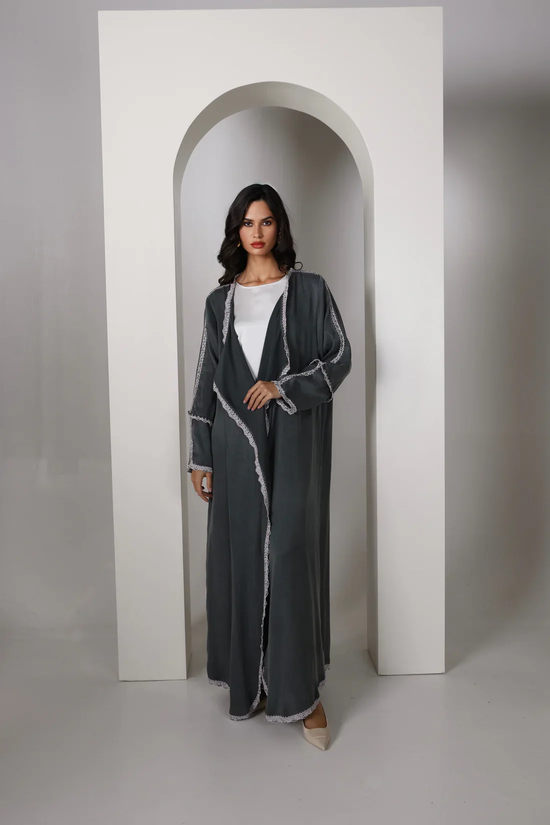 Pigalle Green Jacquard Abaya