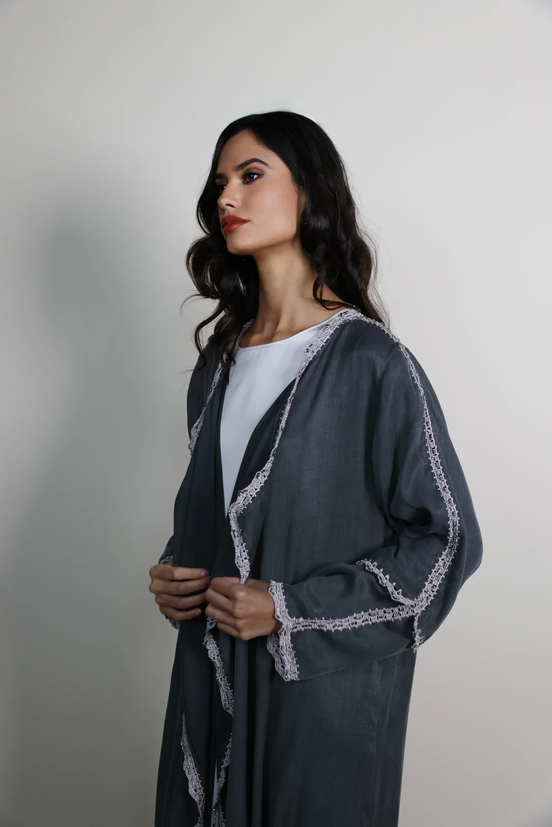 Pigalle Green Jacquard Abaya - Image 3