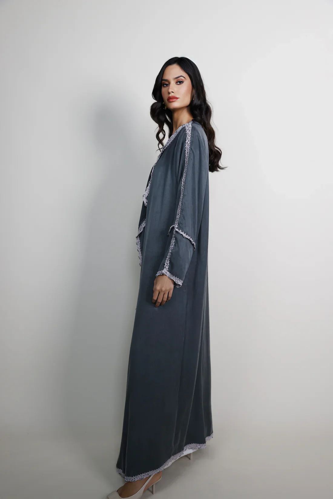 Pigalle Green Jacquard Abaya - Image 4