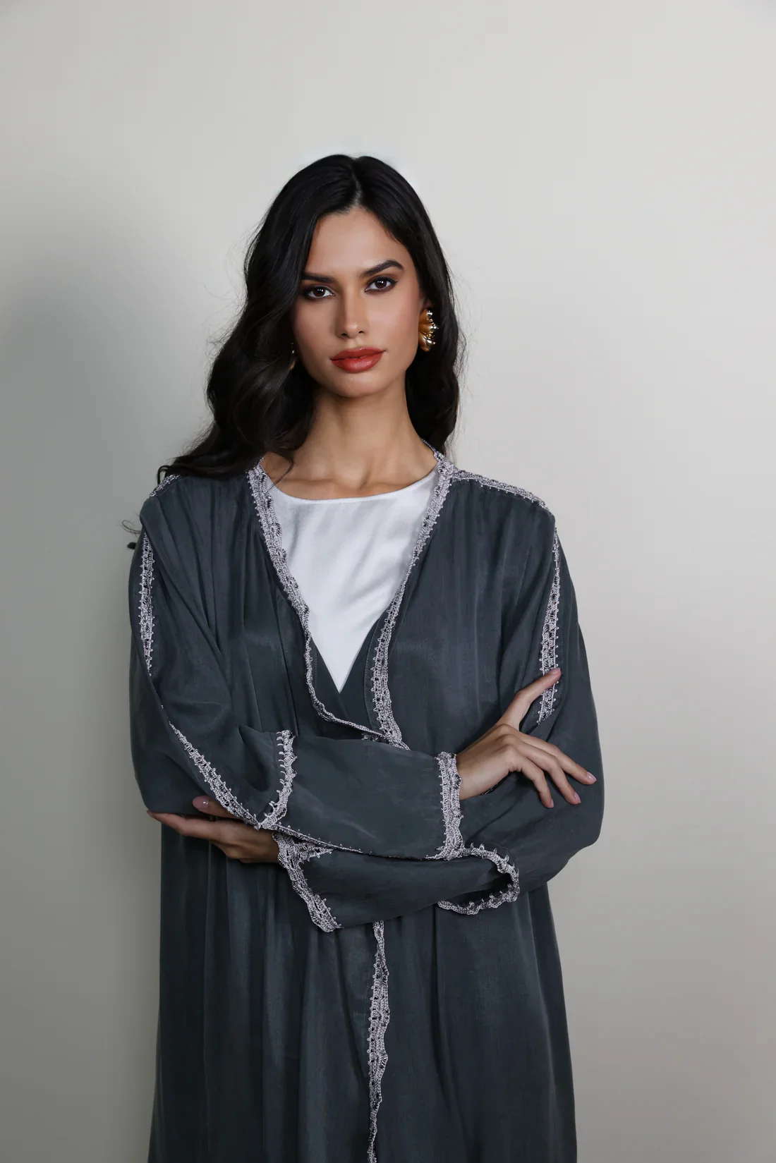 Pigalle Green Jacquard Abaya - Image 5