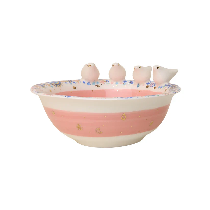 Pink 3D Bird Ceramic Bowl | Large - Image 3