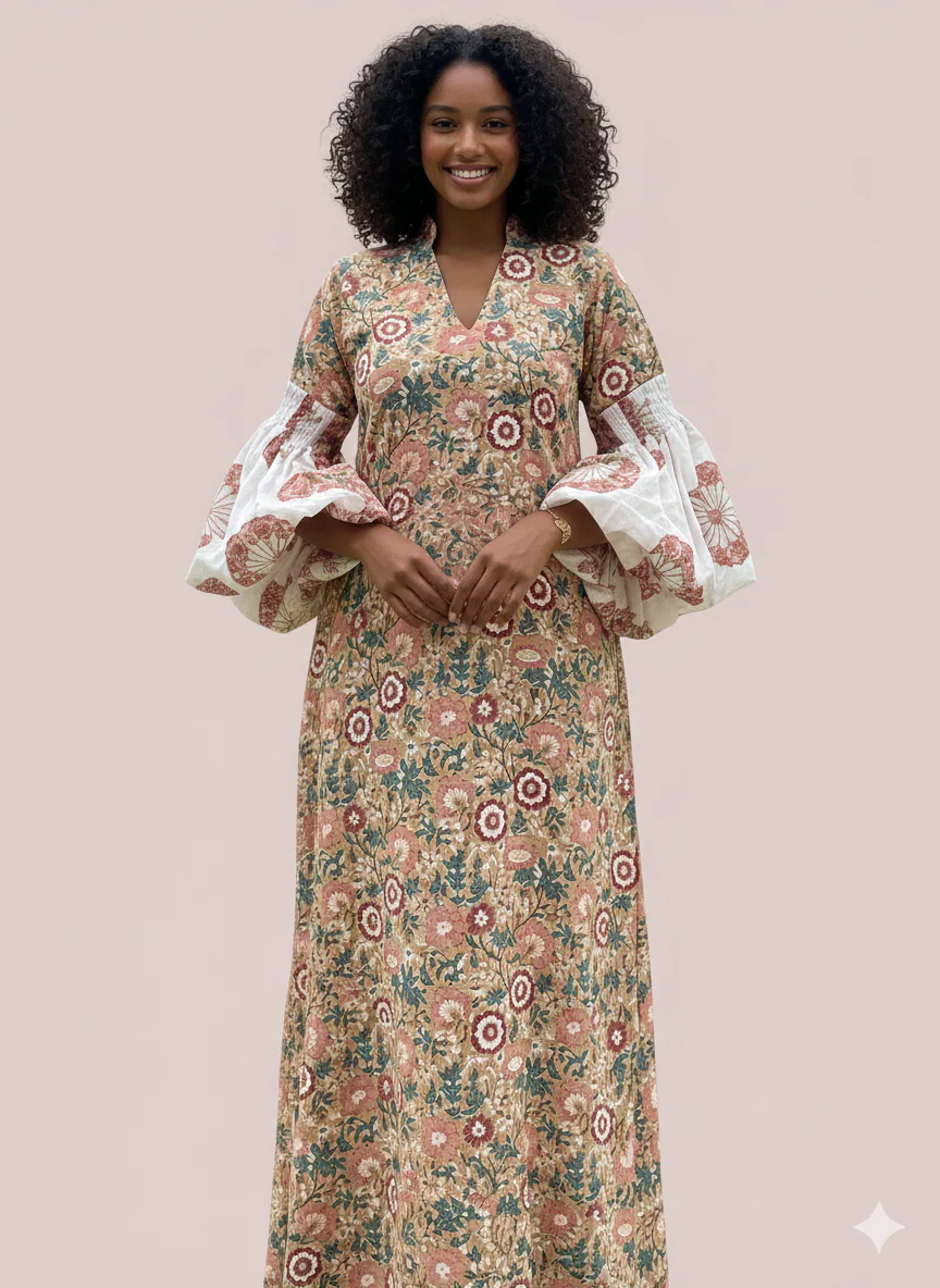 Pink/Beige RAÏ Ramadan Kaftan
