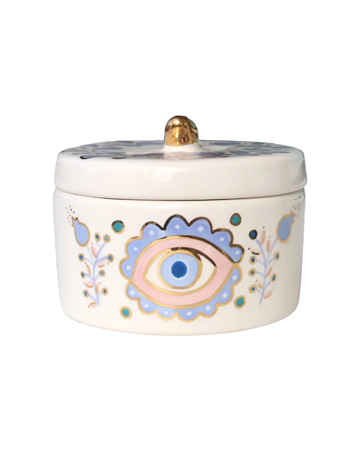 Pink Garden Storage Box with Gold 3d Bird Lid
