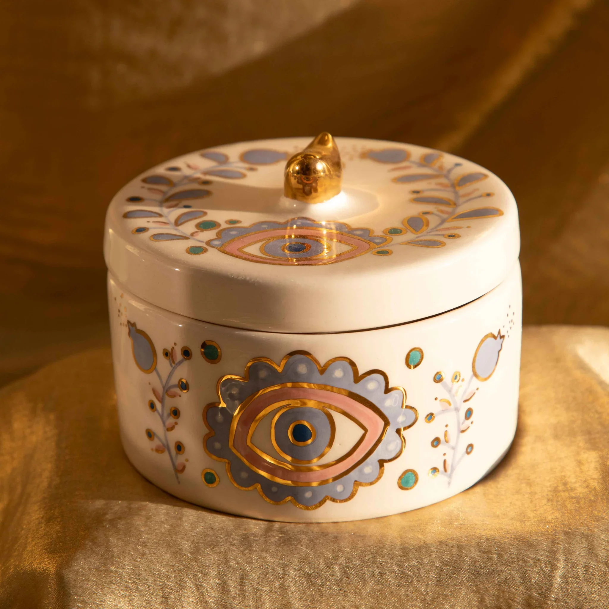 Pink Garden Storage Box with Gold 3d Bird Lid - Image 2