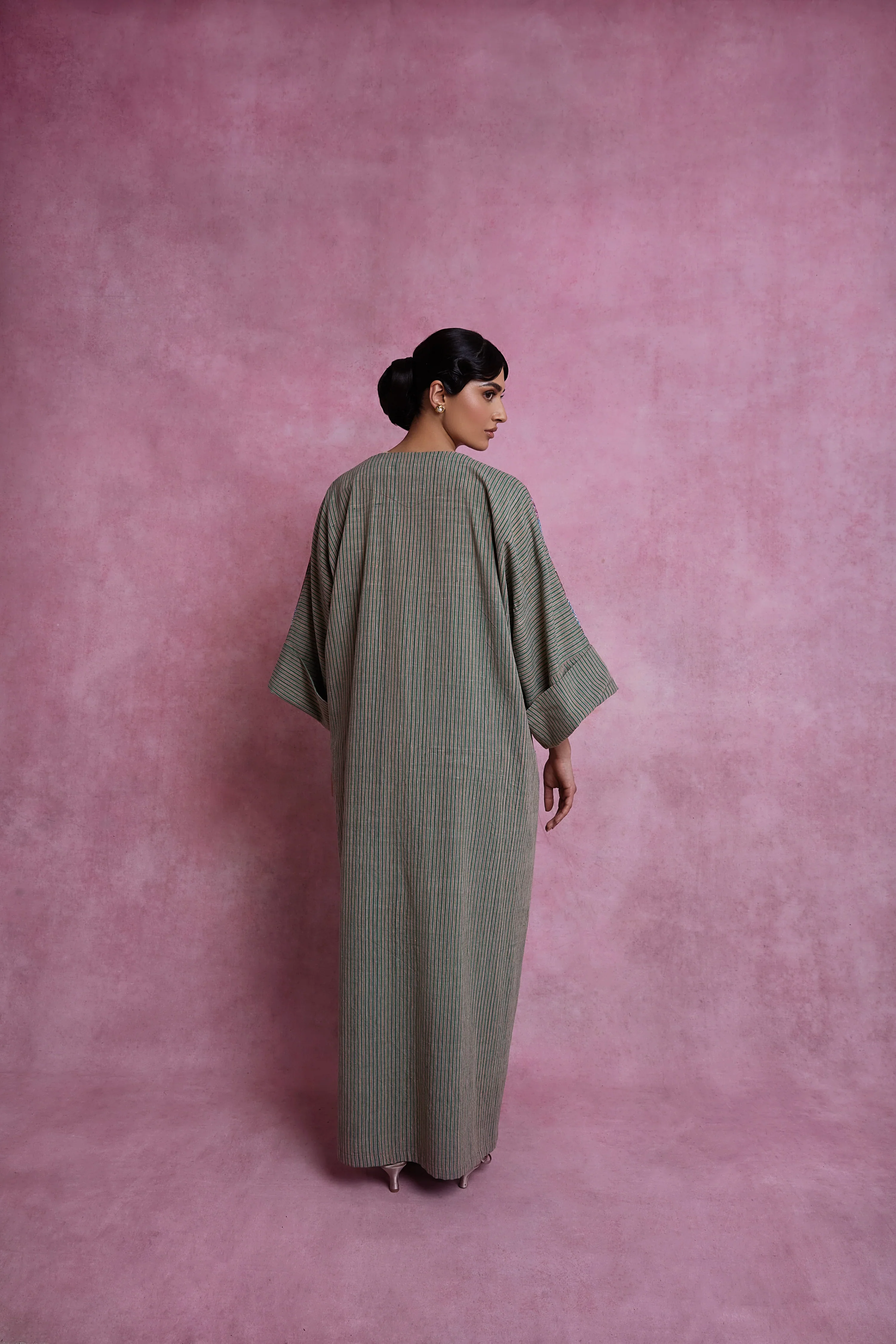Pink & Green Secret Garden Abaya - Image 2