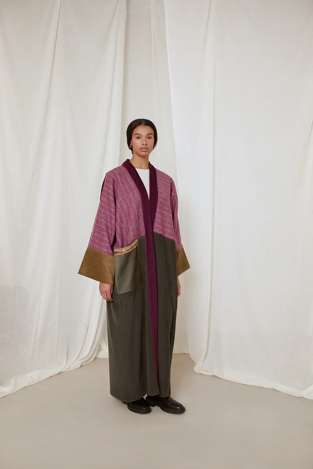Purple & Khaki Green Saoirse Abaya - Image 2