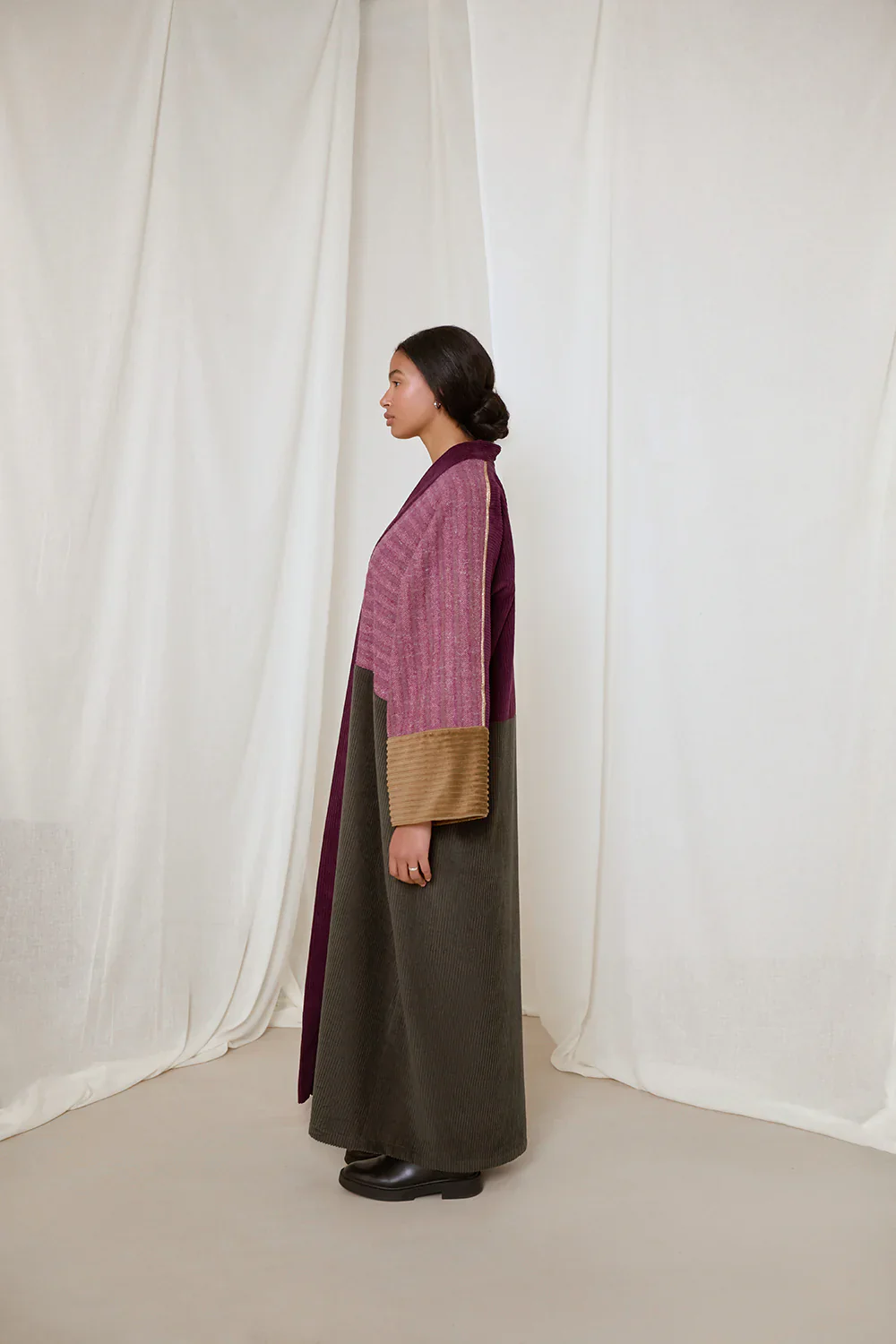 Purple & Khaki Green Saoirse Abaya - Image 6