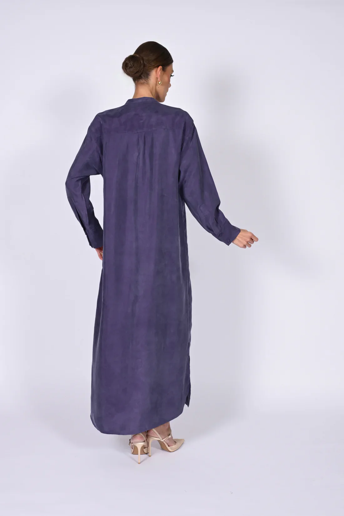 Purple Mao Washed Silk Kaftan - Image 3