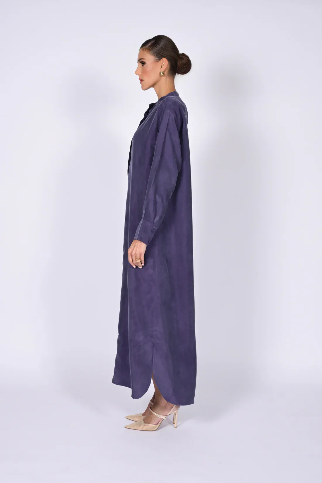 Purple Mao Washed Silk Kaftan - Image 5