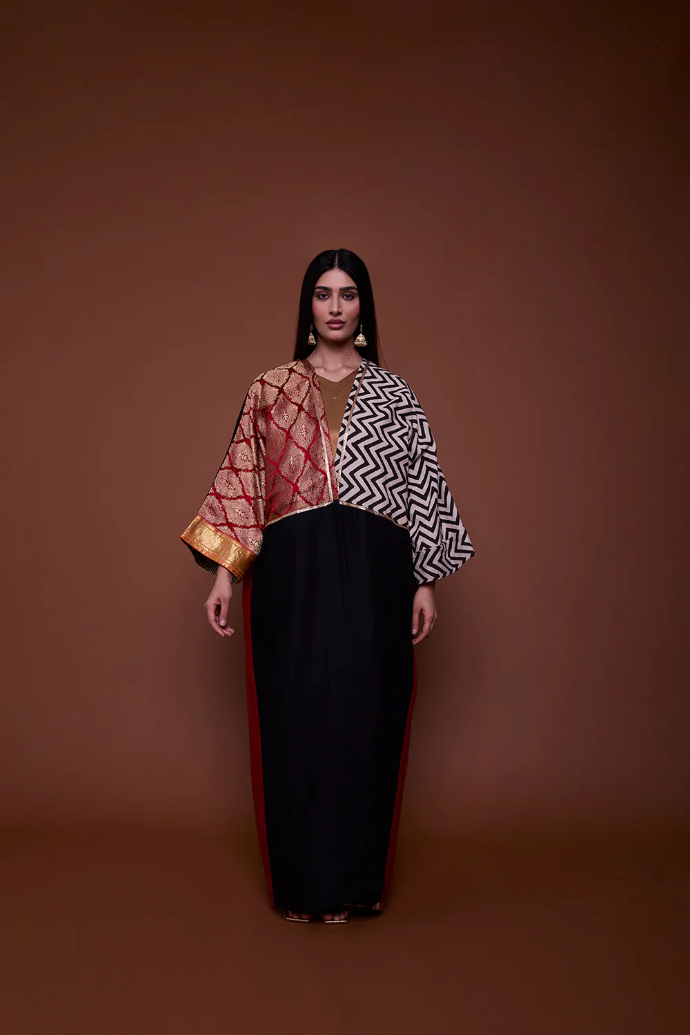 Red & Black Nargis Abaya