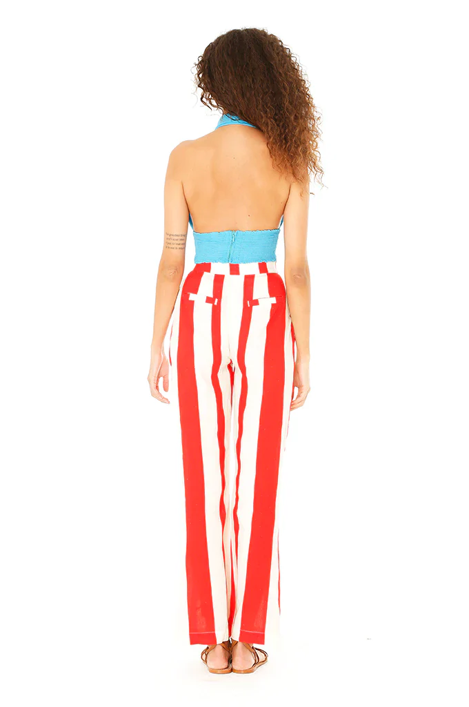 Red Striped Linen Pants - Image 2