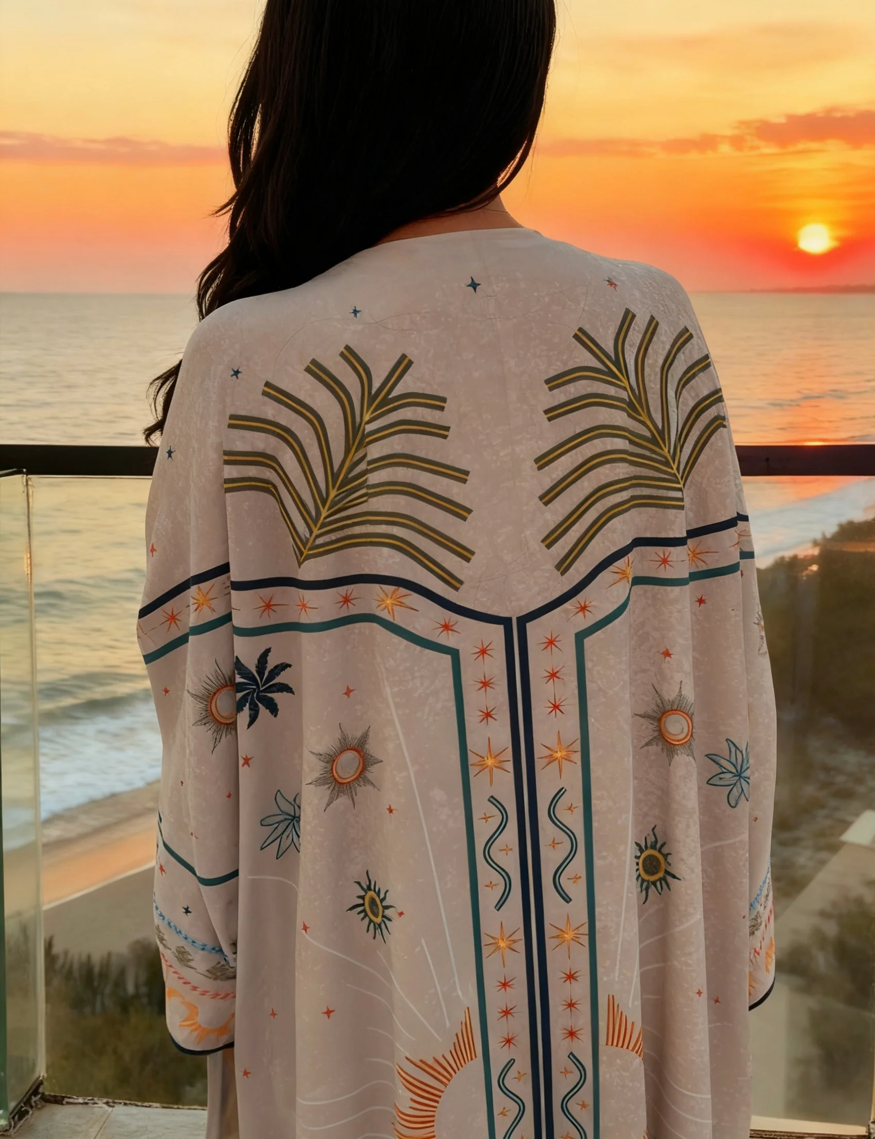 "She's Been Through Suns" Abaya | Ice Grey - Image 6