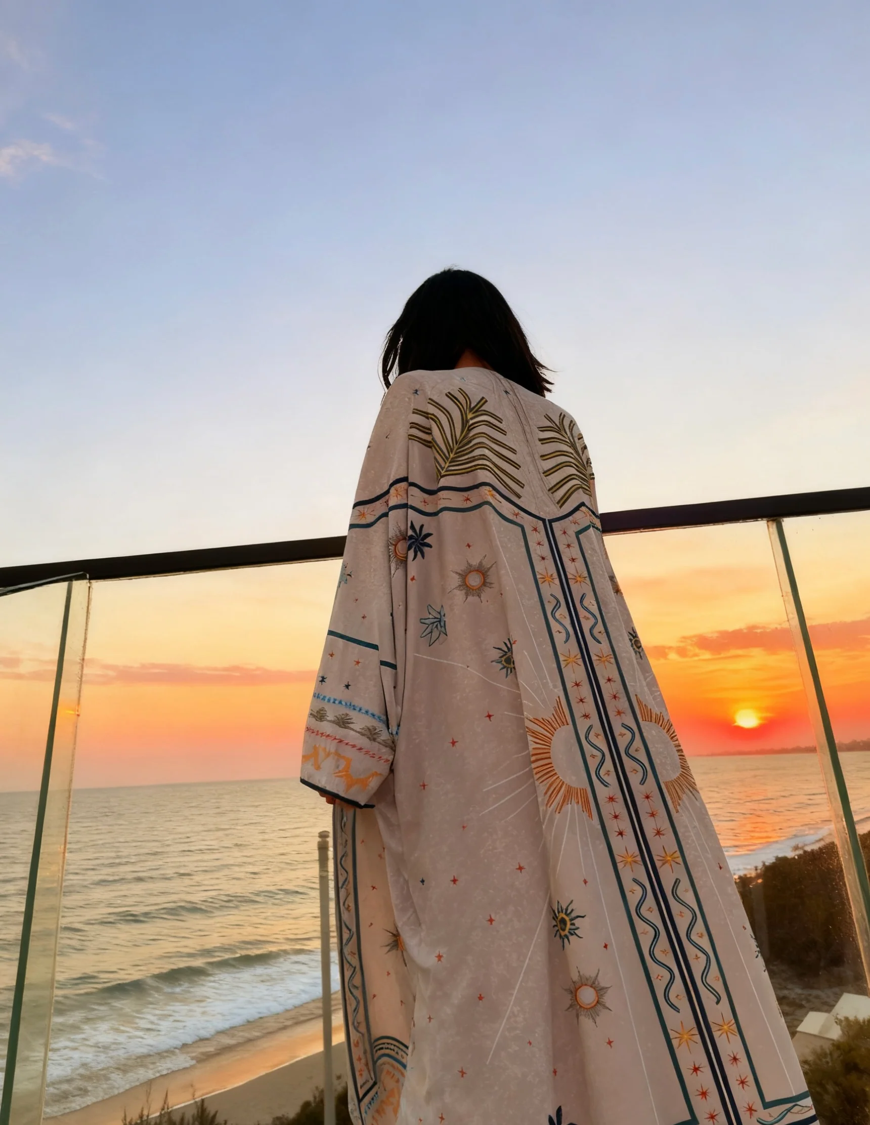 "She's Been Through Suns" Abaya | Ice Grey - Image 7