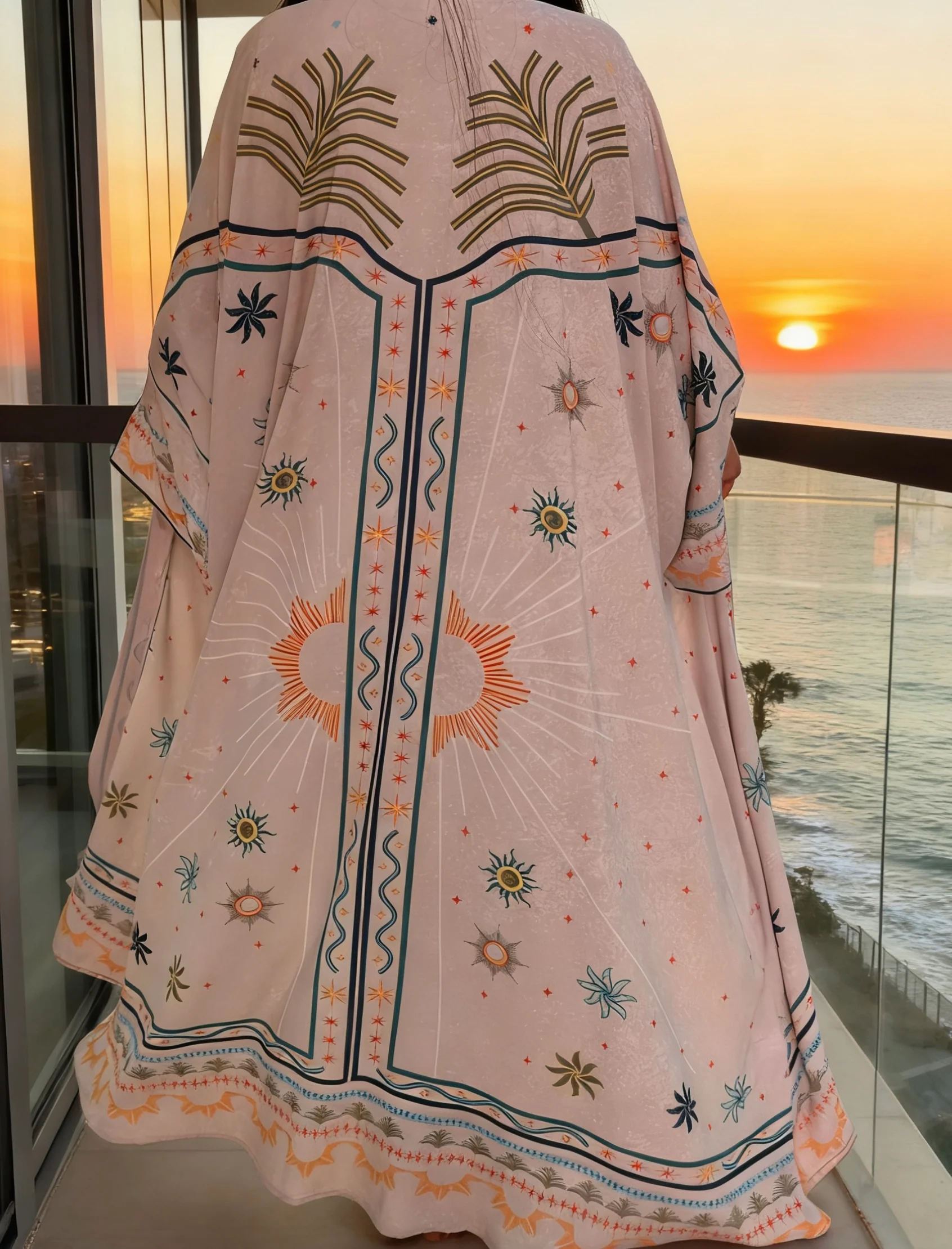 "She's Been Through Suns" Abaya | Ice Grey - Image 8
