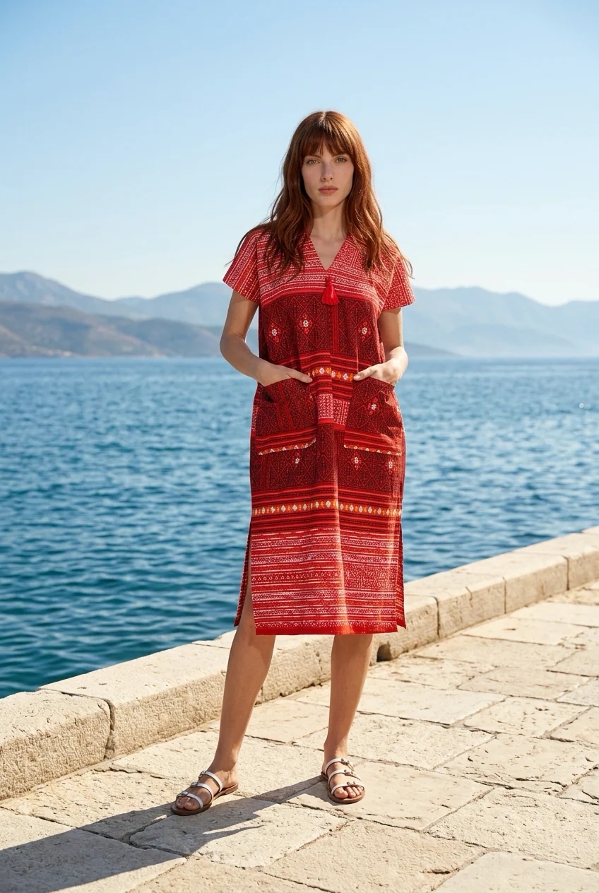 Short Beach Dress | Red