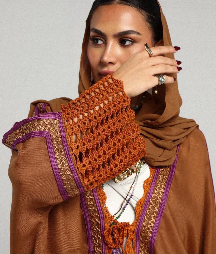 Spicy Sunset Linen Abaya - Image 4
