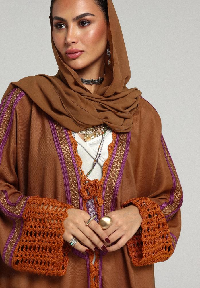 Spicy Sunset Linen Abaya - Image 5